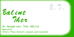 balint ther business card